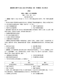 2023湖南师大附中高二上学期第二次大练习历史含解析