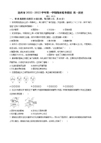 四川省达州市2022-2023学年高一上学期期末统考模拟历史试题