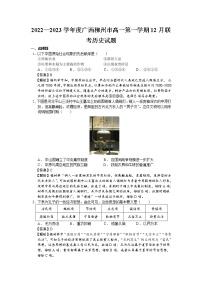 2022—2023学年度广西柳州市高一第一学期12月联考历史试题（解析版）