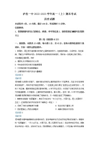 四川省泸县第一中学2022-2023学年高一历史上学期期末试题(Word版附解析)