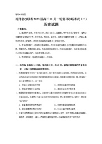 2023届湖南省湘豫名校联考高三11月一轮复习诊断考试（二）历史试题 解析版