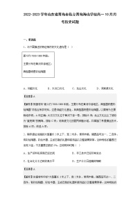 2022-2023学年山东省青岛市私立青岛海山学校高一10月月考历史试题含解析