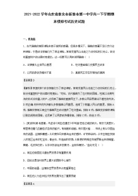 2021-2022学年山东省泰安市新泰市第一中学高一下学期期末模拟考试历史试题含解析