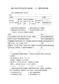 2022-2023学年北京市大兴区高二（上）期末历史试卷(含答案解析）