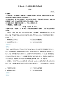 2023赤峰高三上学期期末模拟考试历史含解析