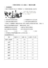 2023天津河西区高三下学期总复习质量调查（一）历史试题含答案