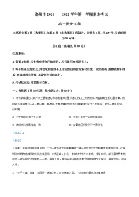 2022-2023学年河南省洛阳市高一上学期期末历史试题含解析