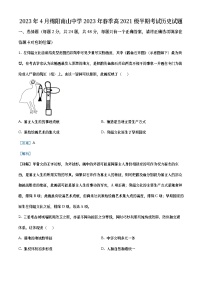 四川省绵阳市南山中学2022-2023学年高二历史下学期期中考试试题（Word版附解析）