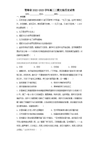 青海省2022-2023学年高三三模文综历史试卷（含解析）