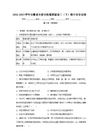 2022-2023学年安徽省合肥市皖豫联盟高二（下）期中历史试卷（含解析）