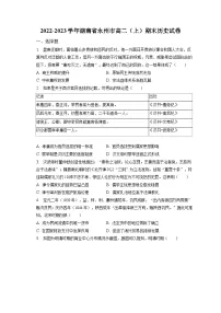 2022-2023学年湖南省永州市高二(上)期末历史试卷(含解析)