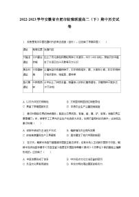 2022-2023学年安徽省合肥市第六中学等皖豫联盟高二第二学期期中考试历史试题含解析