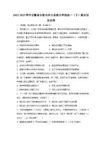 2022-2023学年安徽省合肥市庐江县部分学校高一（下）期末历史试卷（含解析）