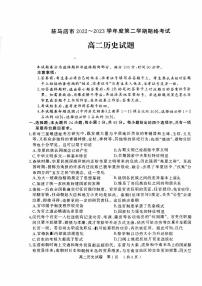 河南省驻马店市2022-2023高二下学期期末历史试卷+答案
