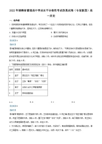 2022年湖南省普通高中学业水平测试合格性考试历史仿真试卷（专家版四）（含解析）