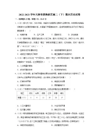 天津市滨海新区2022-2023学年高二下学期期末考试历史试卷