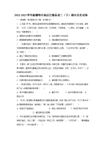 2022-2023学年新疆喀什地区巴楚县高二(下)期末历史试卷(含解析)