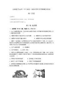 云南省文山市第一中学2022—2023学年高一下学期期末考试历史试题