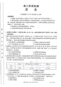 2024白银高三上学期阶段检测历史PDF版含答案