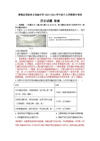 湖北省黄冈市黄梅县国际育才高级中学2023-2024学年高三上学期期中考试历史试题（含答案）