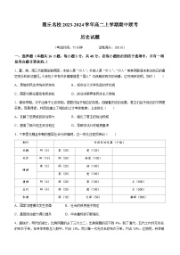 河南省商丘市商丘名校2023-2024学年高二上学期期中联考历史试题（含答案）