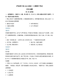 四川省泸州市泸县第四中学2023-2024学年高一上学期期中考试历史试题（Word版附解析）