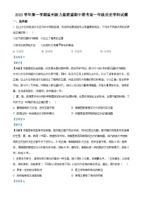 浙江省新力量联盟2023-2024学年高一上学期期中联考历史试题（Word版附解析）