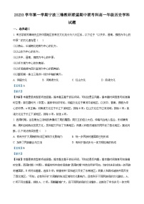 浙江省宁波市三锋教研联盟2023-2024学年高一上学期期中联考历史试题（Word版附解析）