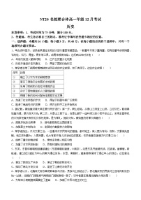 河北省沧州市泊头市NT20名校联合体2023-2024学年高一上学期12月月考历史试题