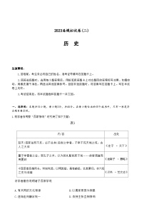 2023届湖南省长沙市长郡中学高三下学期模拟考试（二）历史试题含答案