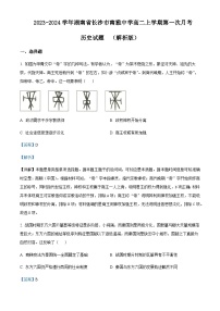 2023-2024学年湖南省长沙市南雅中学高二上学期第一次月考历史试题含答案