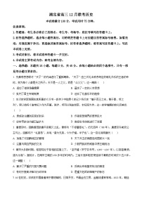 2024湖北省部分学校高三上学期12月联考历史含解析