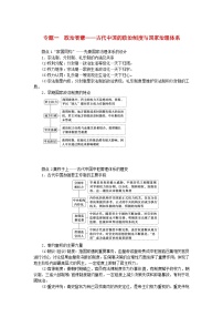 新教材通史版2024高考历史二轮专题复习第一部分第一编中国古代史步骤二专题一政治智慧__古代中国的政治制度与国家治理体系教师用书