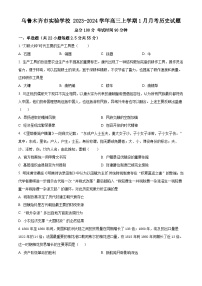 新疆维吾尔自治区乌鲁木齐市实验学校2024届高三上学期1月月考历史