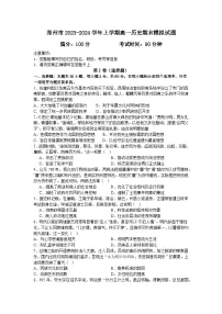 河南省郑州市2023-2024学年高一上学期期末模拟考试历史试卷（含答案）