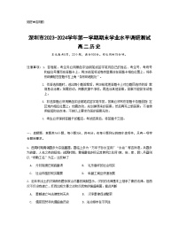 2023-2024学年广东省深圳市高二第一学期期末学业水平调研测试历史试题含答案