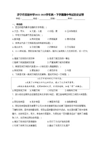 济宁市实验中学2022-2023学年高一下学期期中考试历史试卷(含答案)