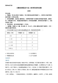 2024安徽省部分学校高三下学期春季阶段性检测历史试题含解析