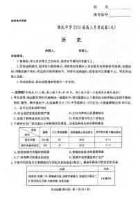 湖南省雅礼中学2024届高三下学期月考试卷（七） 历史