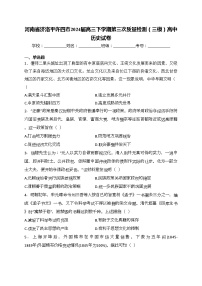 河南省济洛平许四市2024届高三下学期第三次质量检测（三模）高中历史试卷(含答案)