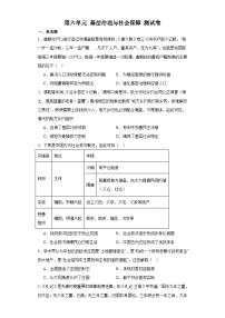 第六单元 基层治理与社会保障 测试卷（含解析）-2024届高三历史统编版二轮复习