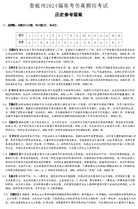 2024届湖南省娄底市高三下学期三模历史试题