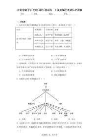 【高一历史】2023北京顺义区下学期期中试卷及答案