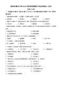 湖南省株洲市南方中学2023-2024学年高一下学期期中考试历史试题（原卷版+解析版）