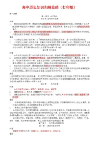 高中历史知识点归纳汇总