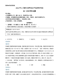 浙江省2024年6月普通高中学业水平考试历史试题（Word版附解析）