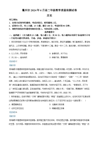 2024衢州高二下学期6月期末历史试题含解析