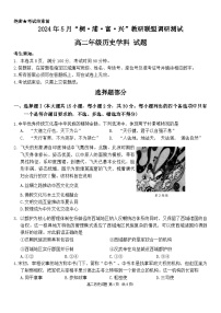 2024杭州联谊学校（“桐・浦・富・兴”教研联盟）高二下学期5月月考历史试题含答案