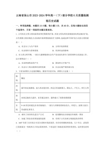 [历史]云南省保山市部分学校2023～2024学年高一下学期6月质量检测卷试题(有答案)