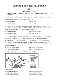 2025湖南省名校联考联合体高三上学期入学摸底考试历史试卷含答案